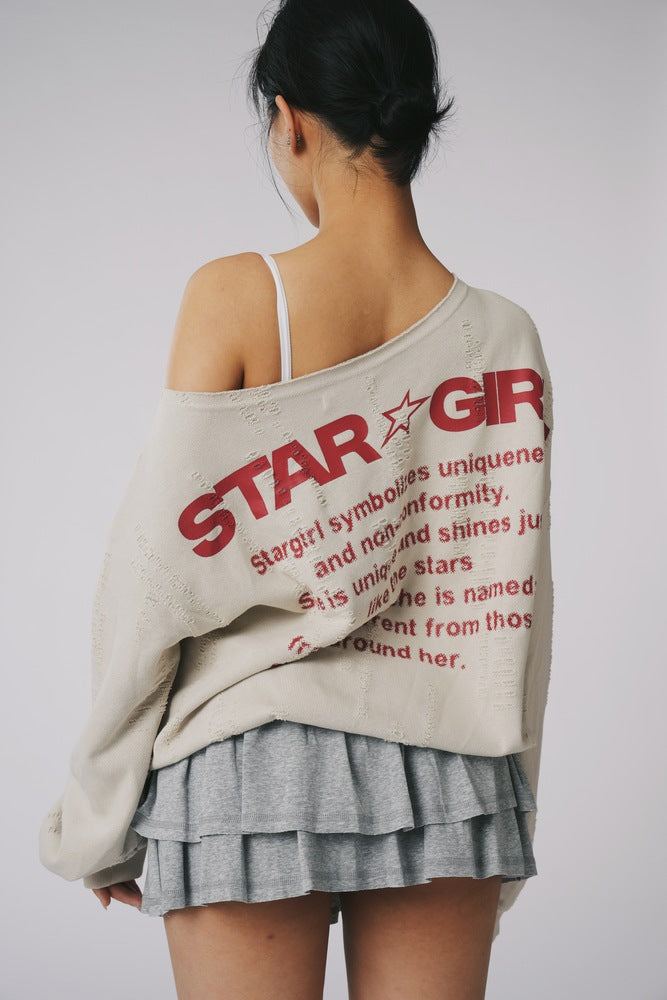 Off Shoulder Sweat - Pale Khaki