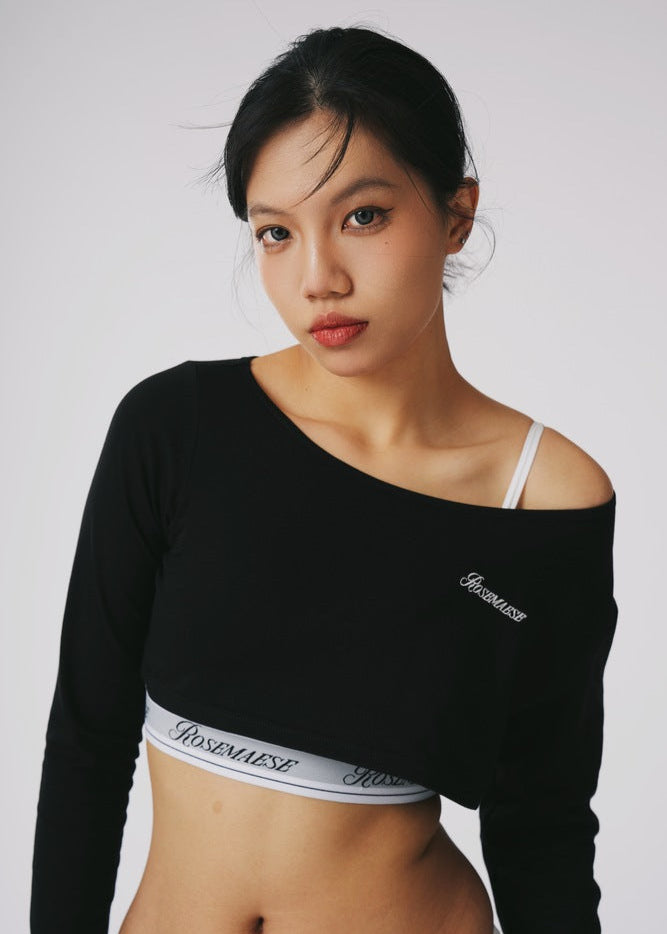 Off-Shoulder Long Sleeves - Black