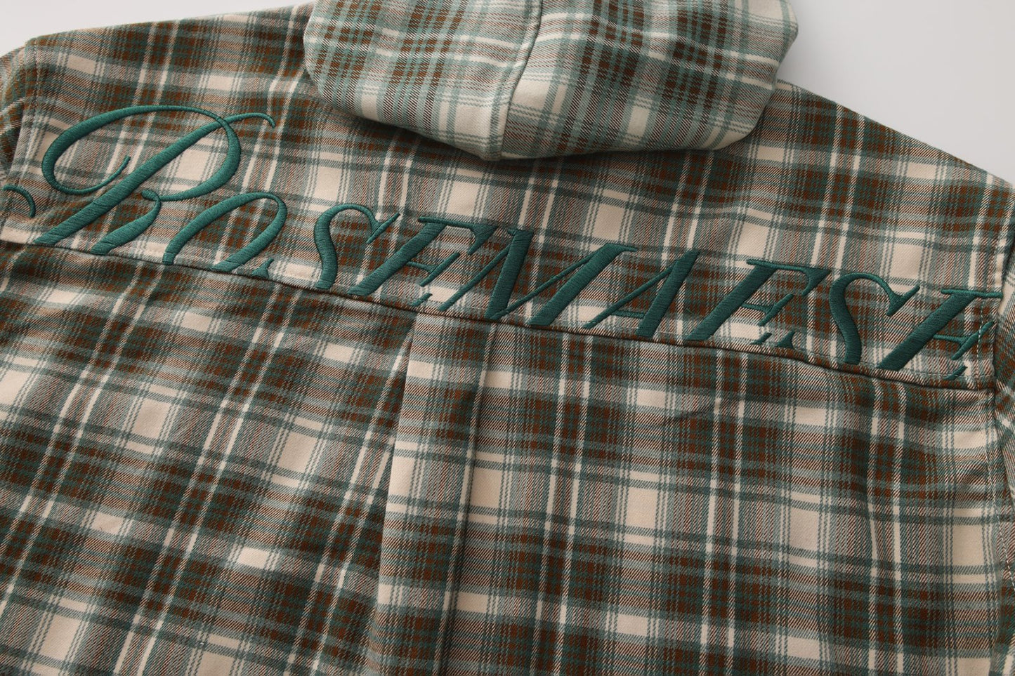Study Break Hooded Plaid Shirt - Green