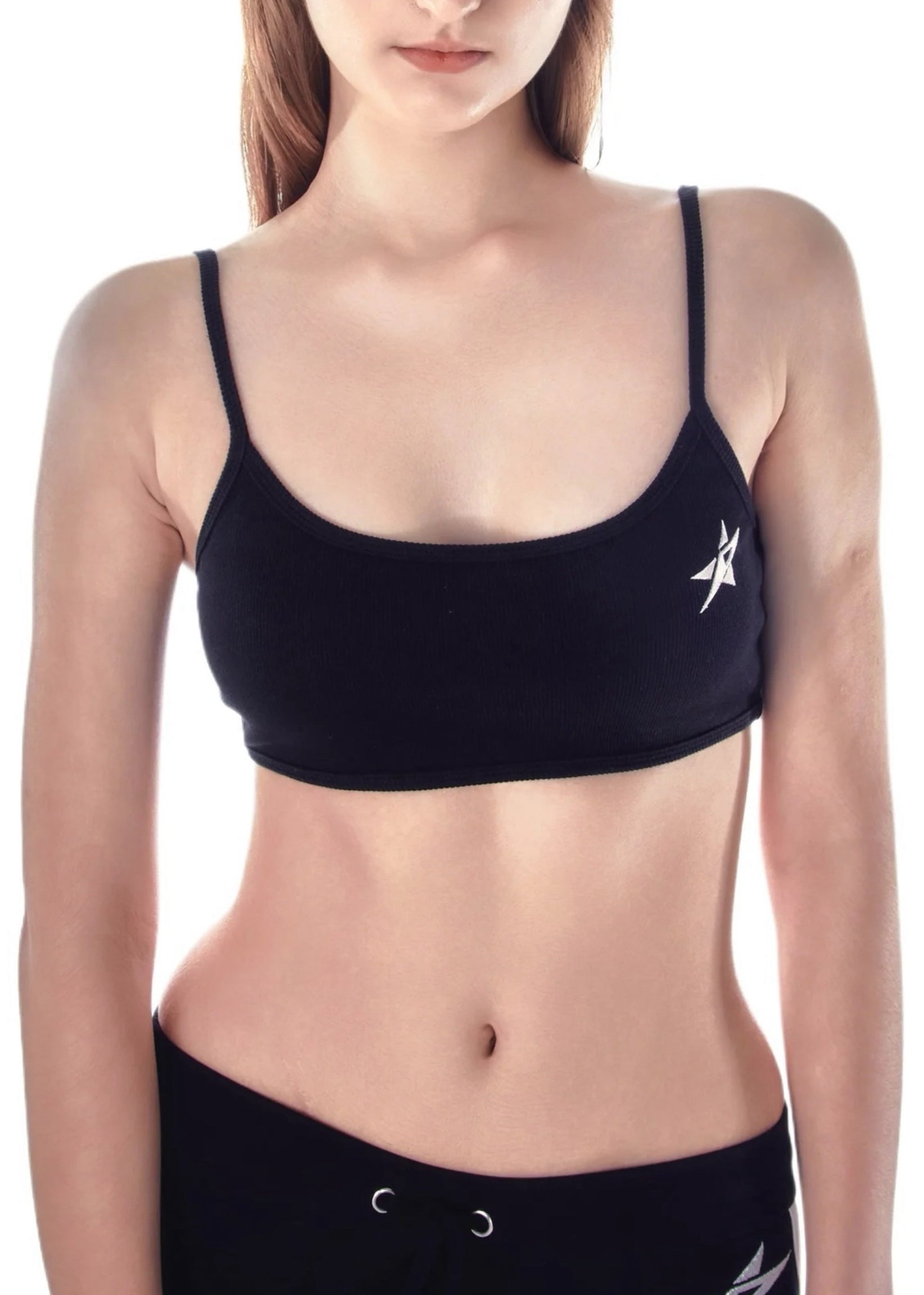 Studio Star Crop Tank - Black