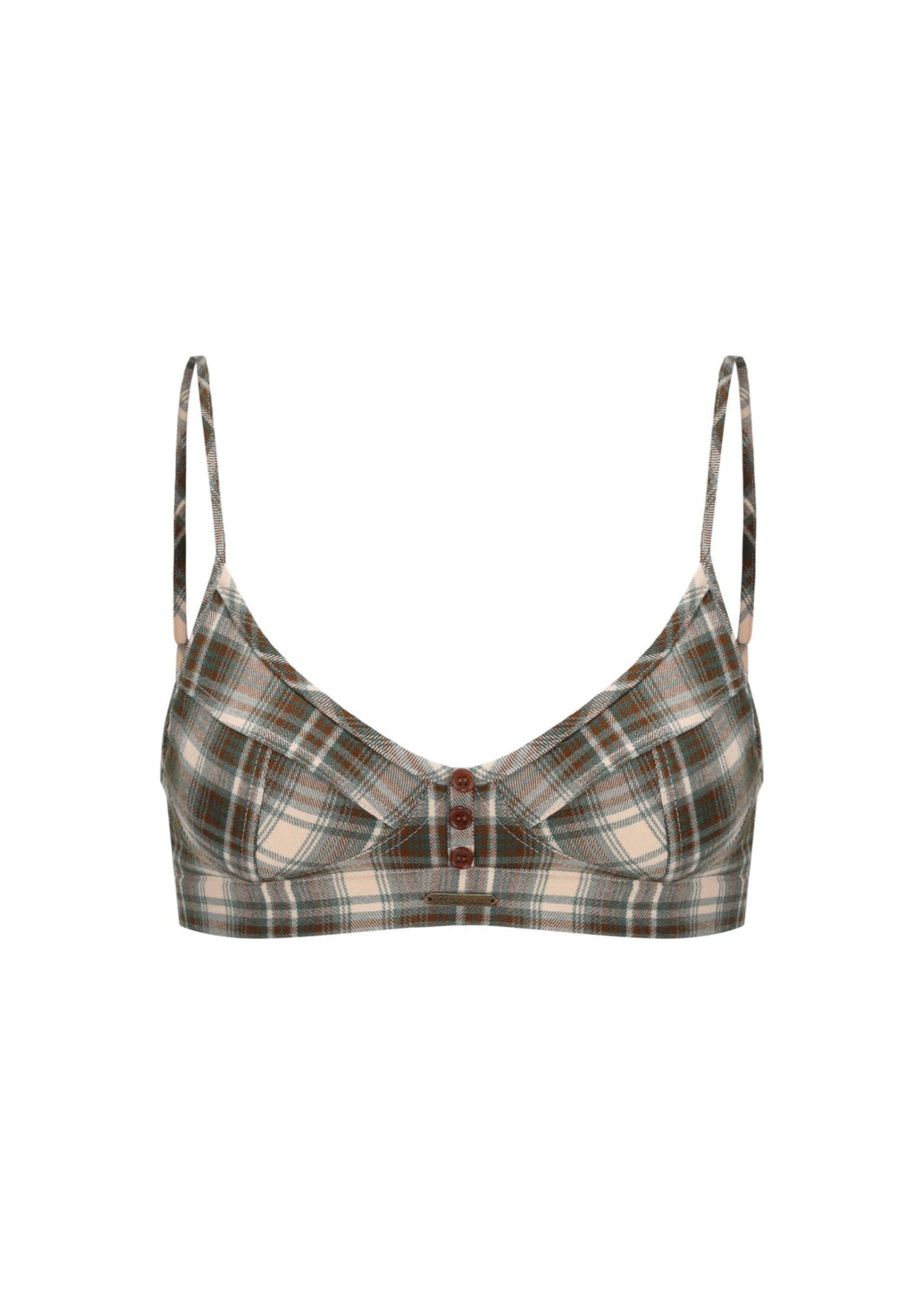 Plaided Brat Bra - Green