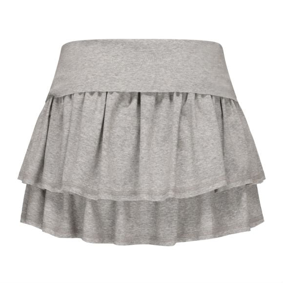 Embroidered Cake Skirt - Grey