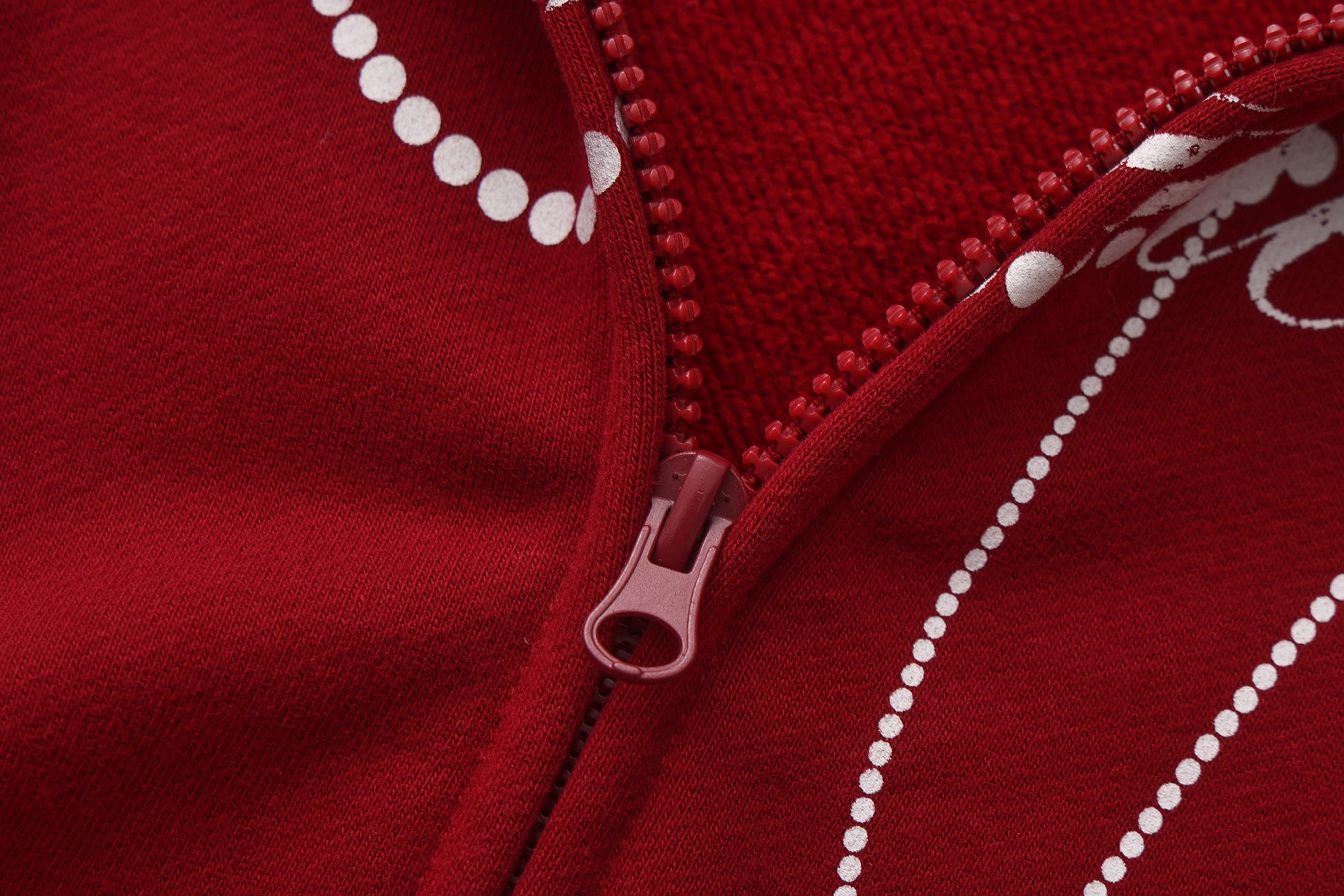 Winter Cotton Zipper Hoodie - Red