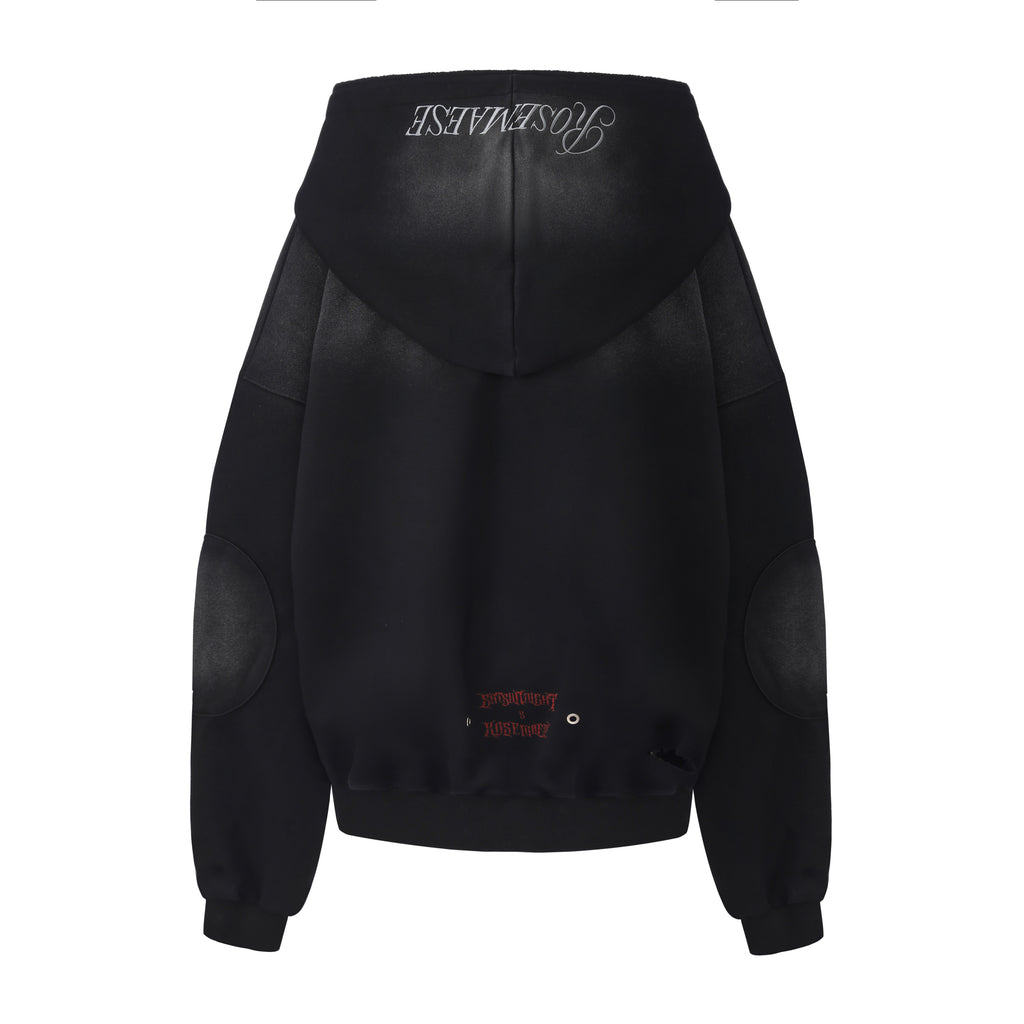 Night Rose - Hoodie - Washed Black