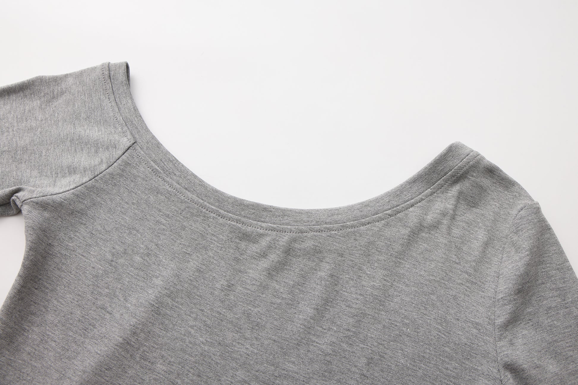 Off-shoulder Retro Long Sleeve - Grey