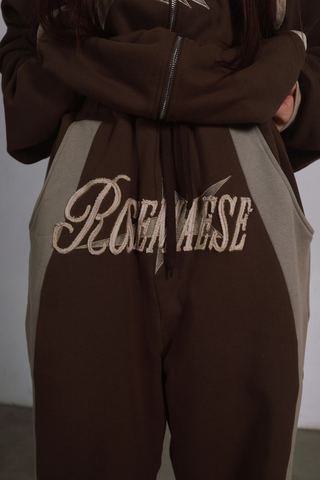 Patchwork Sport Pants - Brown