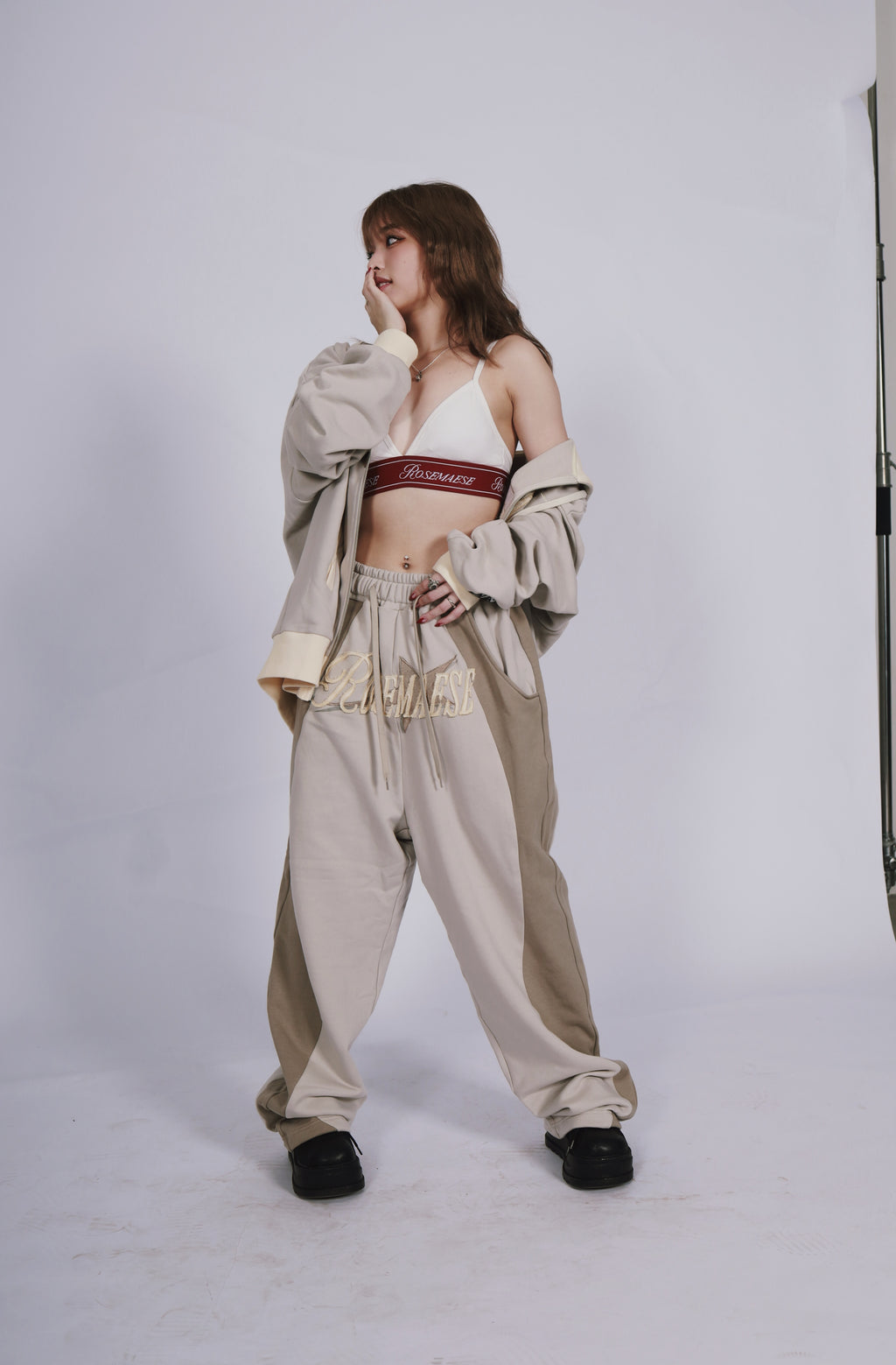 Patchwork Sport Pants - Grey