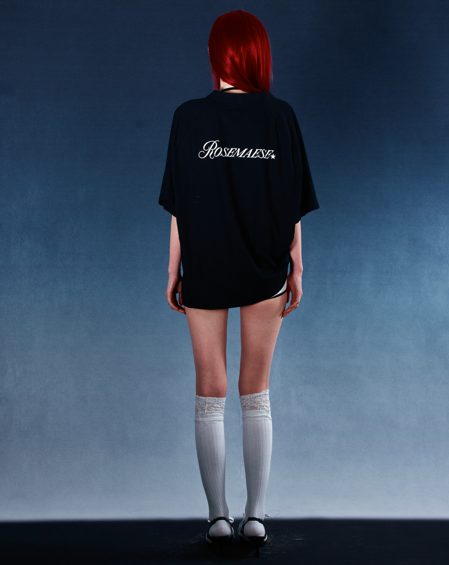 No.5 Varsity Cropped Jersey Tee - Black