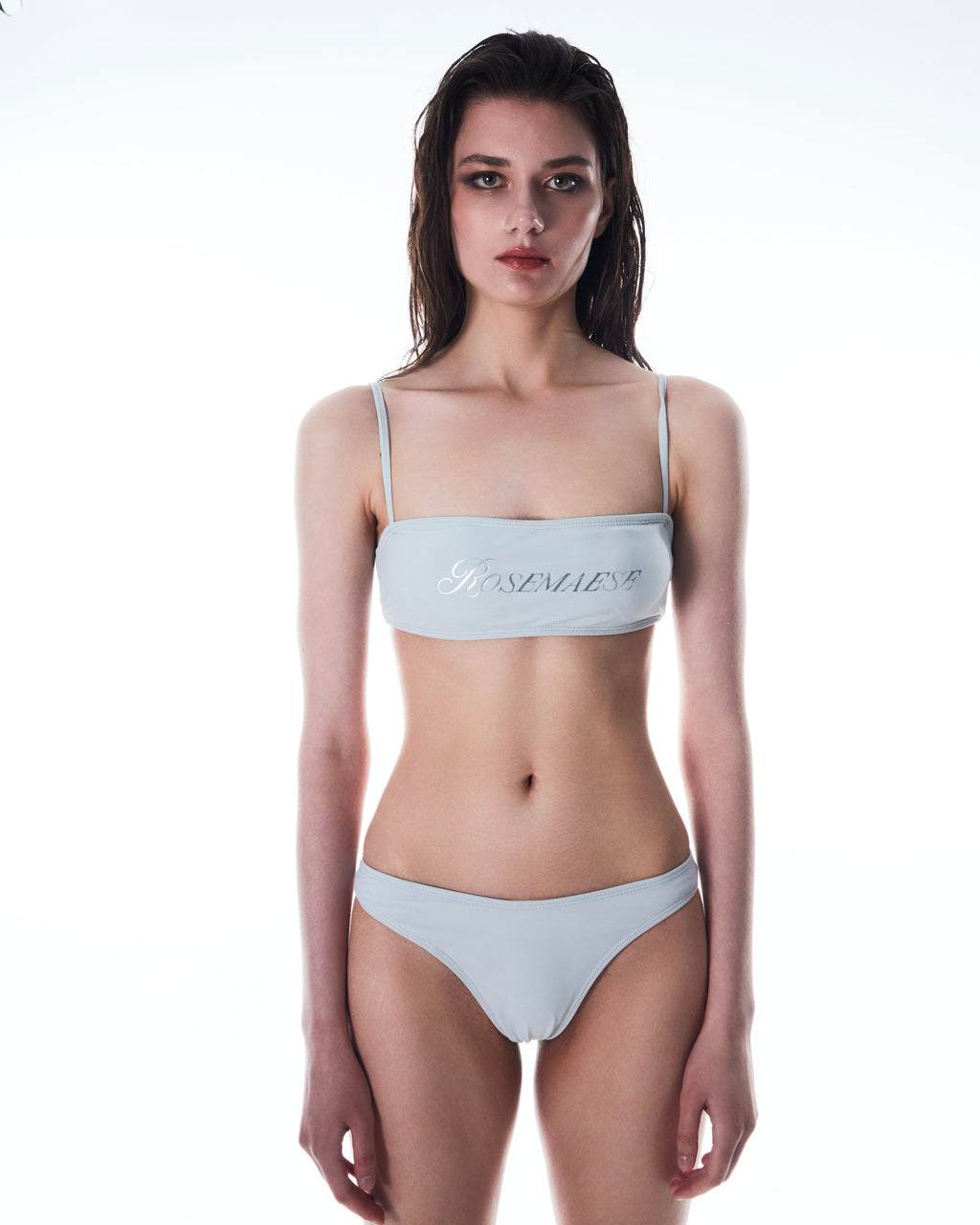 Flat-necked Swimsuit - Blue