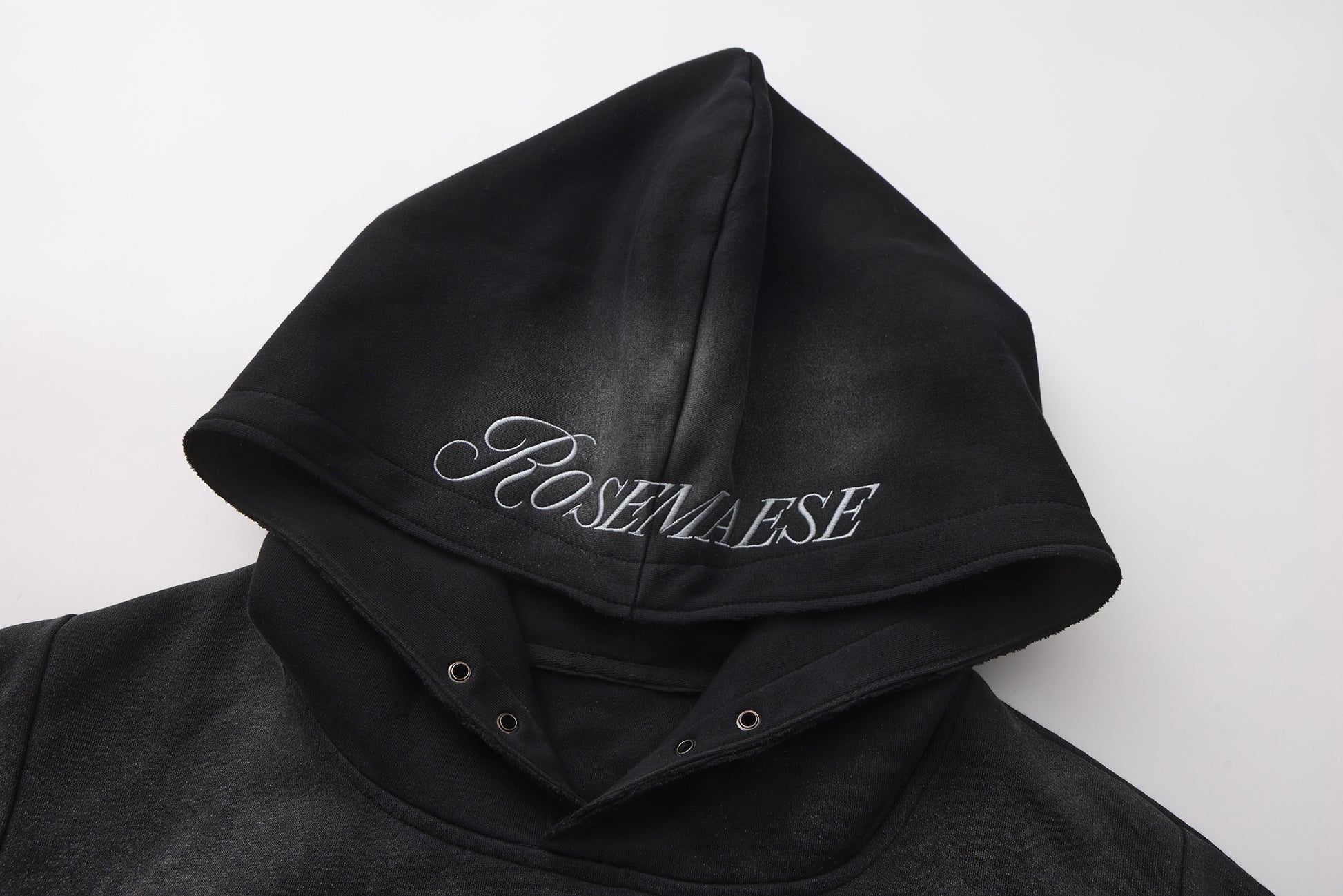 Night Rose - Hoodie - Washed Black