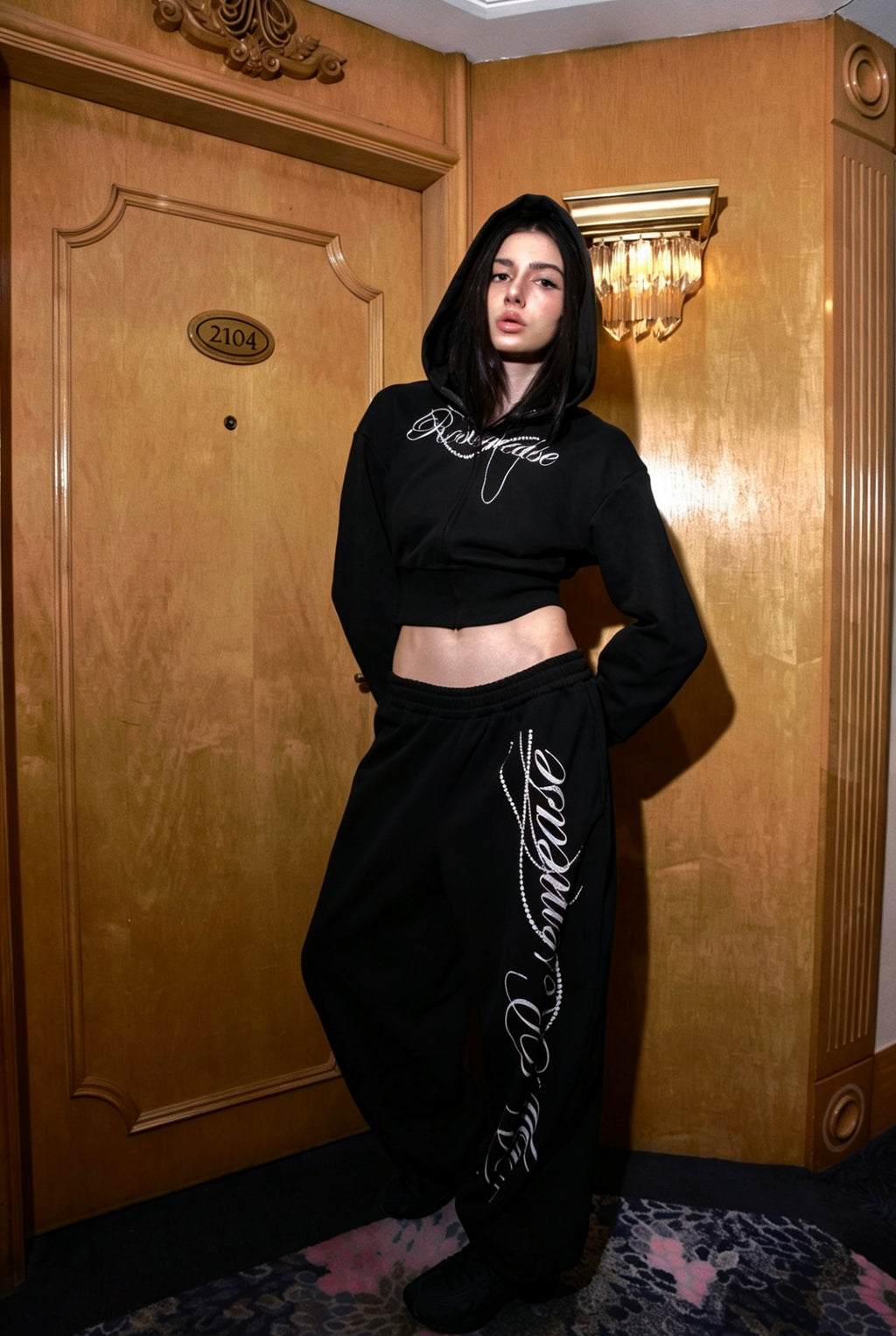 Winter Cotton Sport Pants - Black