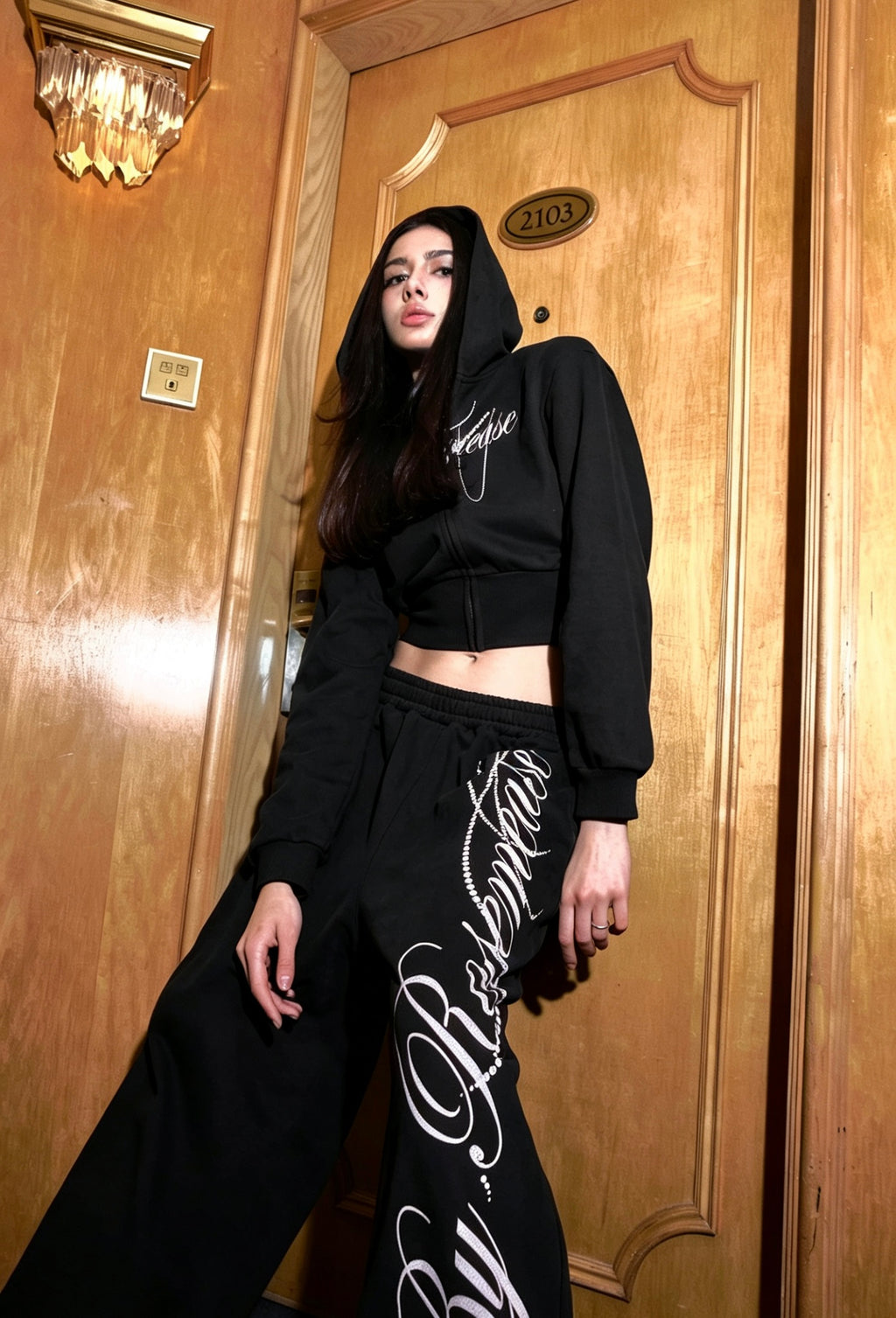 Winter Cotton Sport Pants - Black