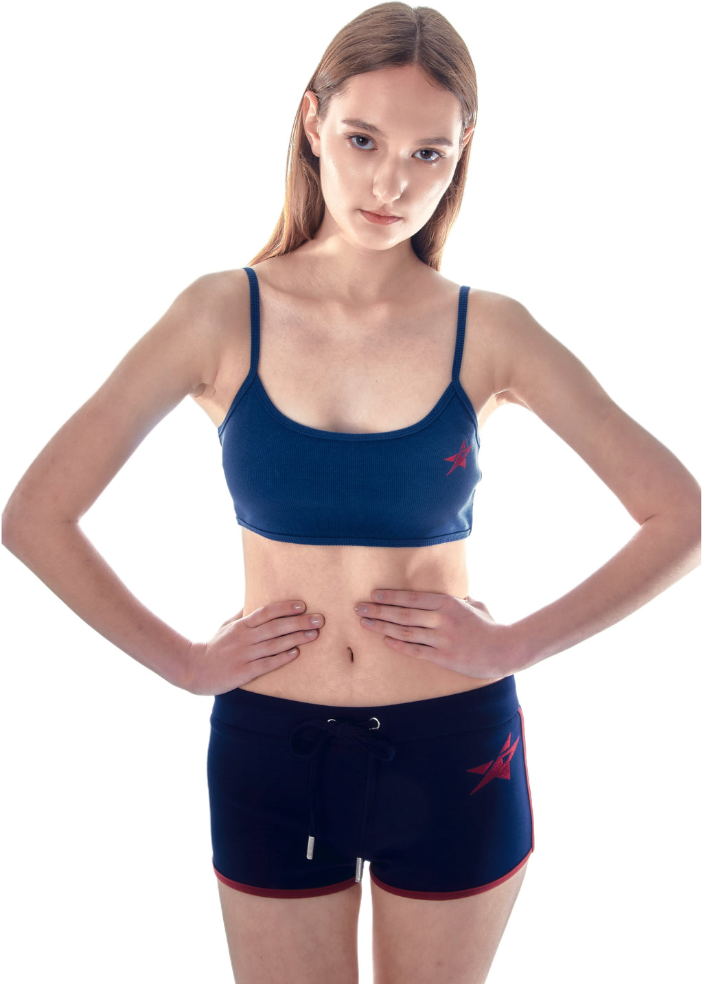 Studio Star Crop Tank - Blue