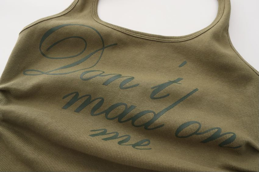 "Don't mad at me" halter neck vest - Sage