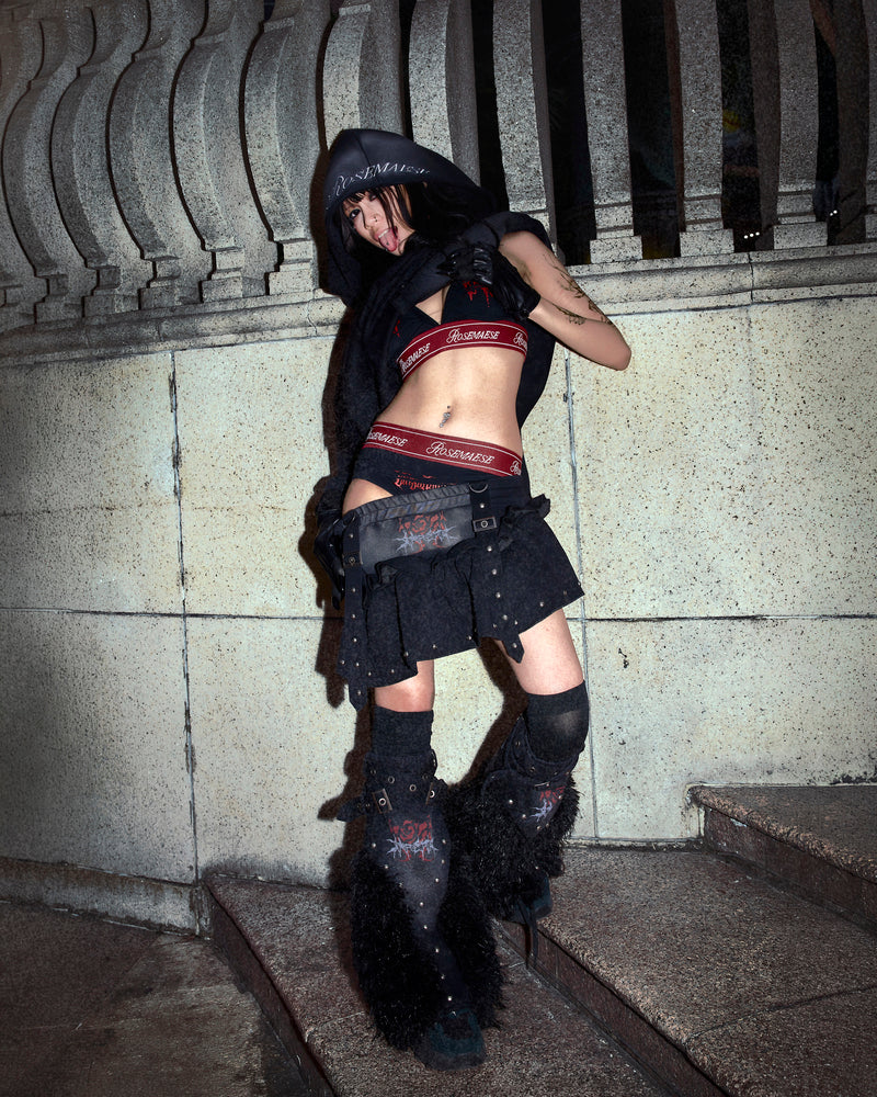 Night Rose - Skirt - Washed Black