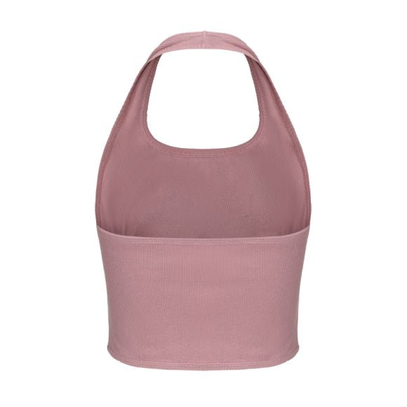 "Don't mad at me" halter neck vest - Pink