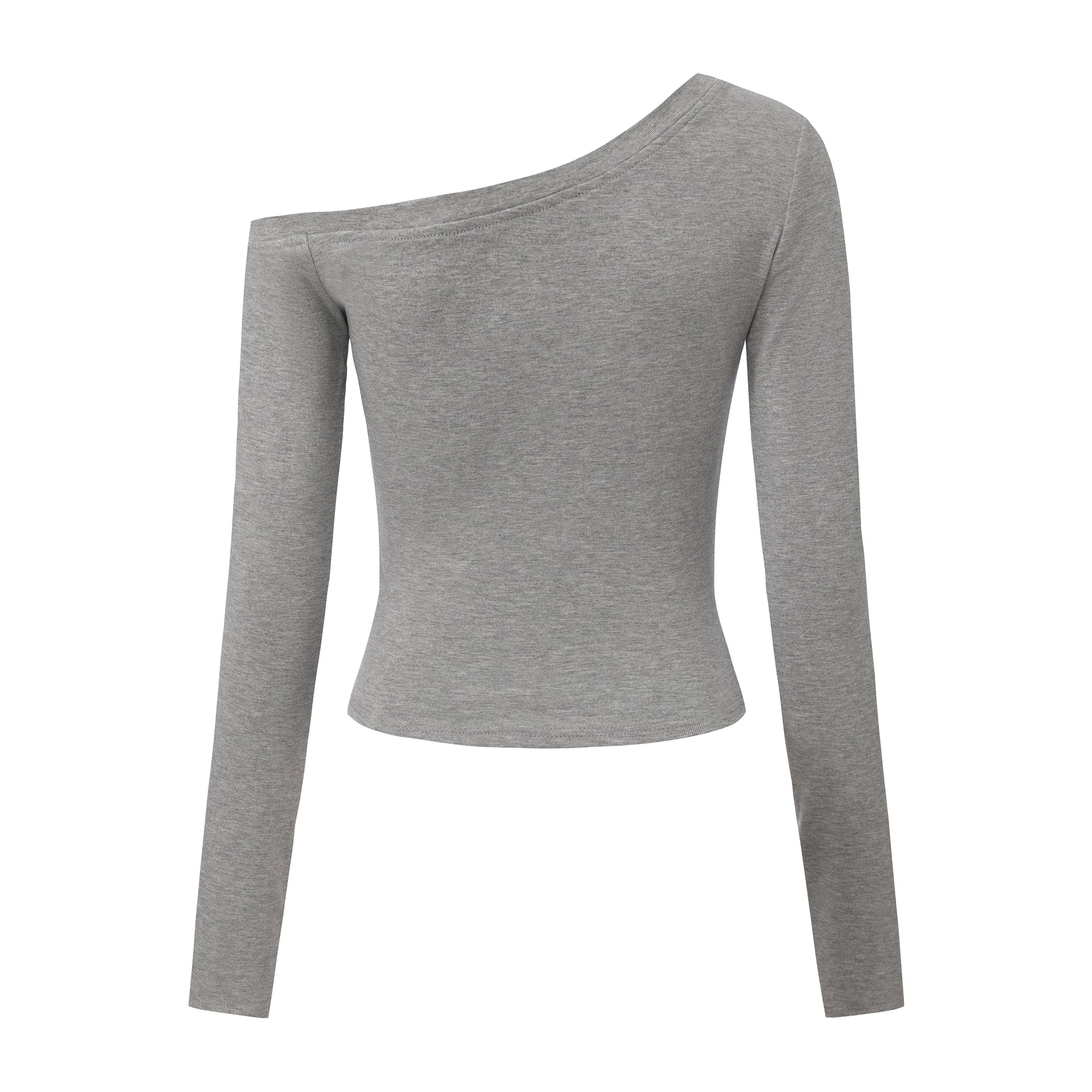 Off-shoulder Retro Long Sleeve - Grey