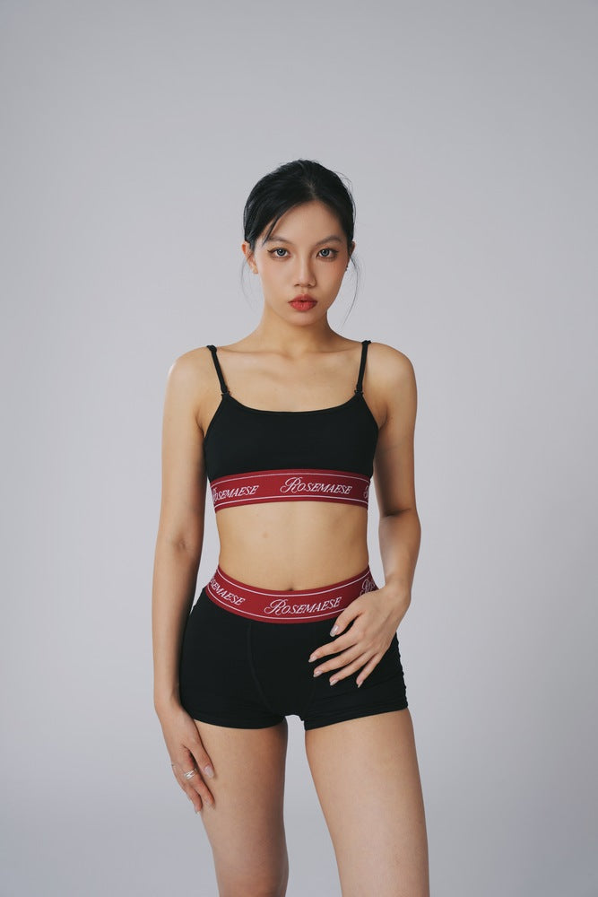 Cotton Tube Bralette Set - Black