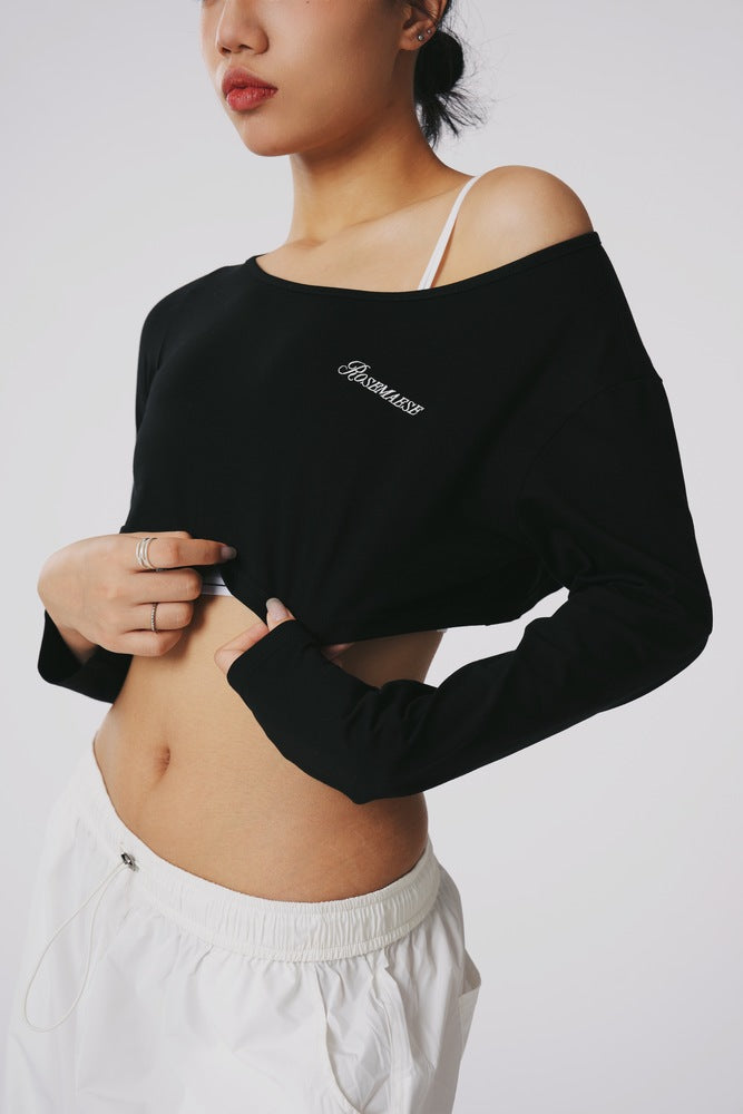 Off-Shoulder Long Sleeves - Black