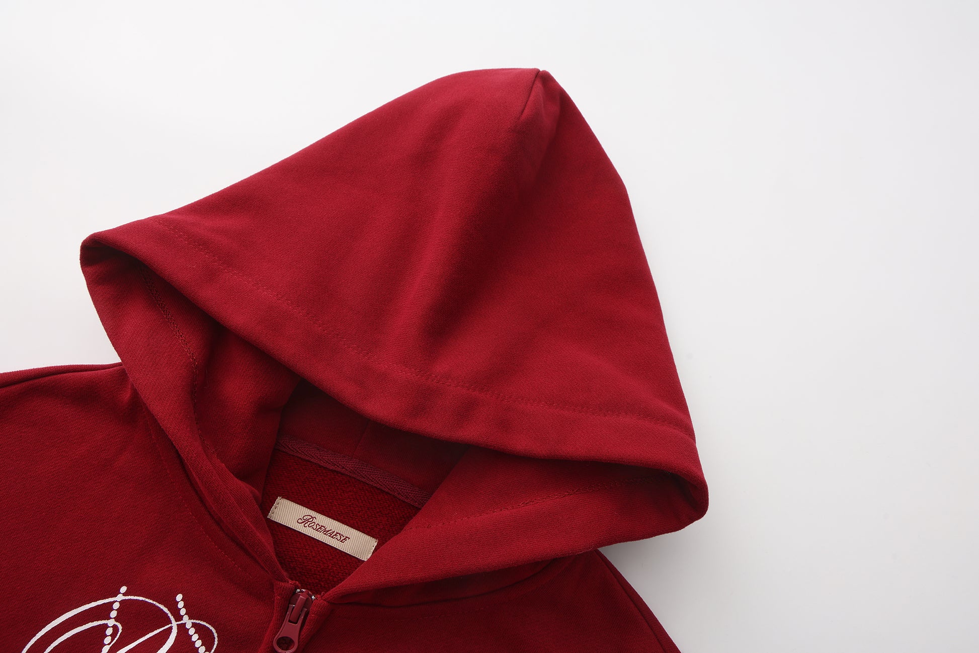 Winter Cotton Zipper Hoodie - Red