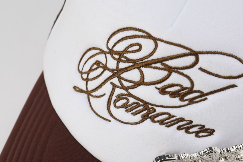 Silver Rose Pin Baseball Cap - Brown