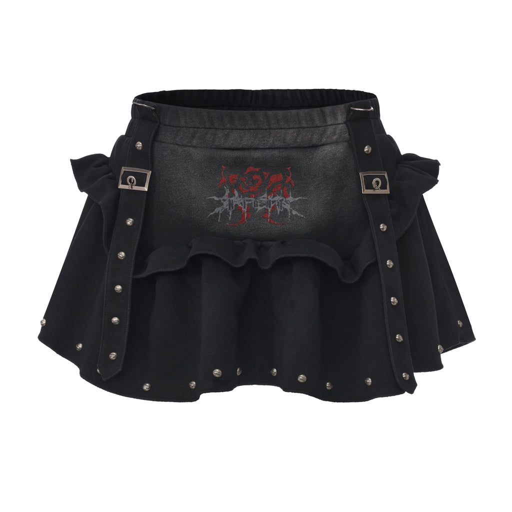 Night Rose - Skirt - Washed Black