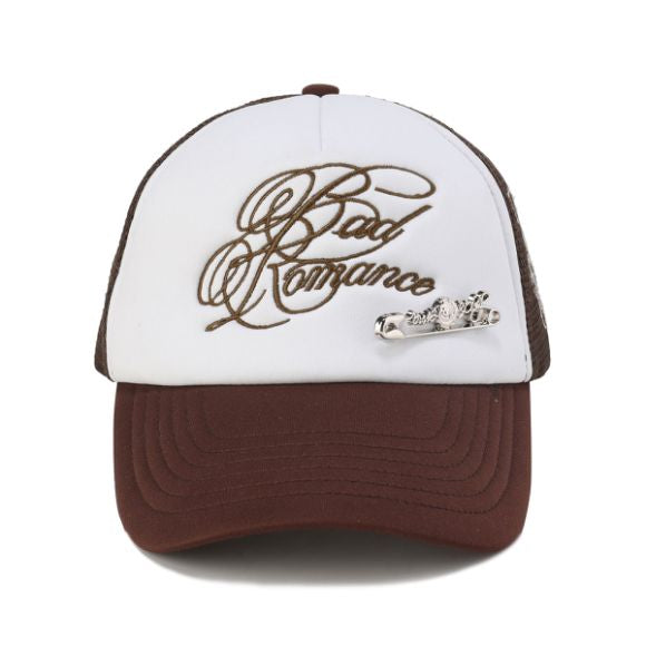 Rose Pin Baseball Cap - Brown