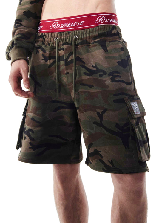 Cotton Parachute Short Pants- Dark Camo