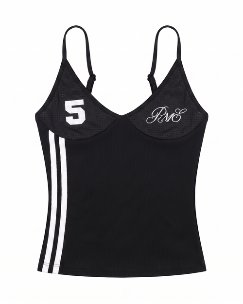 No.5 Mesh Sport Cami Top - Black
