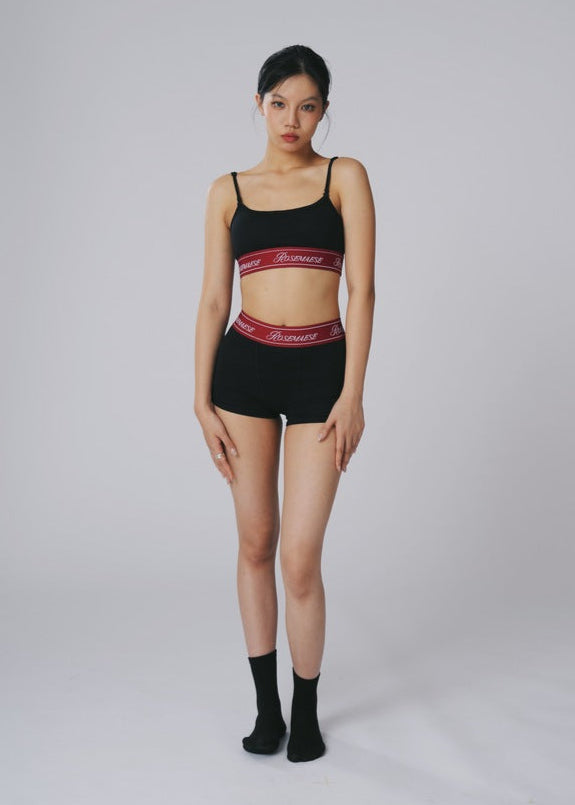 Cotton Tube Bralette Set - Black