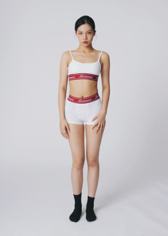Cotton Tube Bralette Set - White