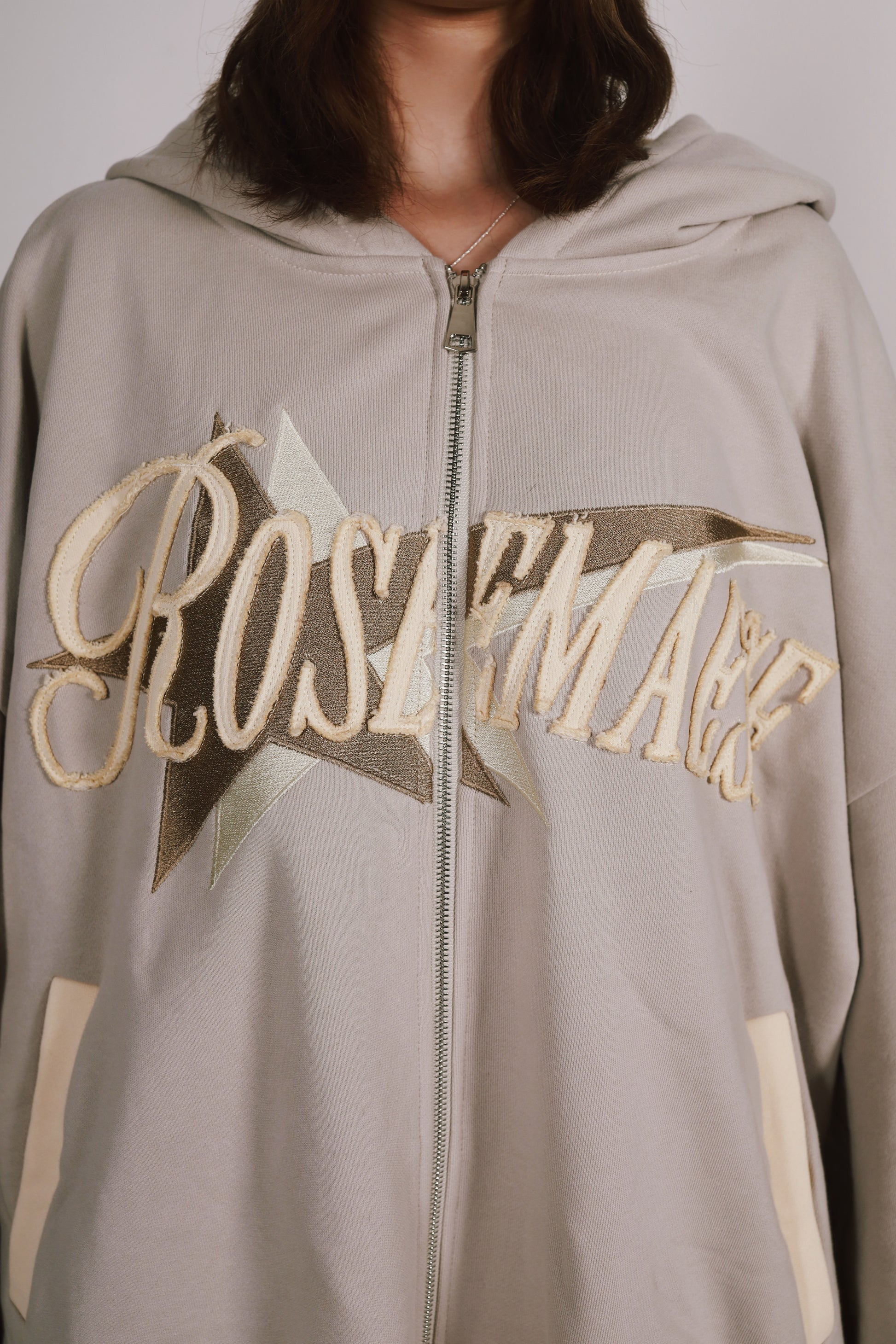Patchwork Fullzip Hoodie - Grey