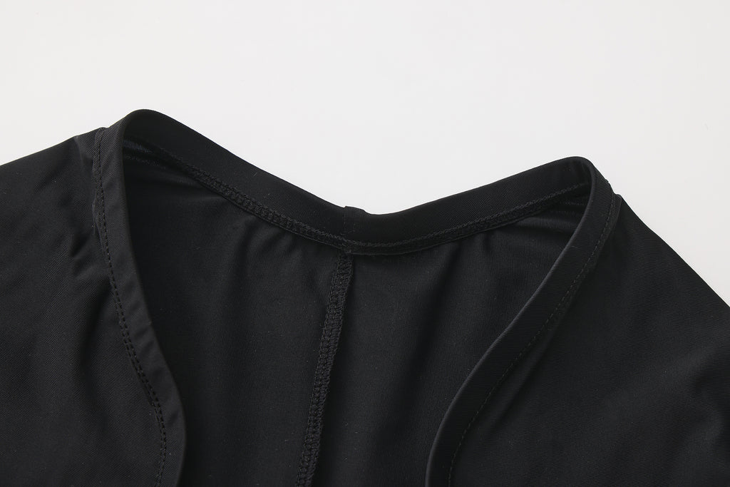 Fitted Shawl Top - Black