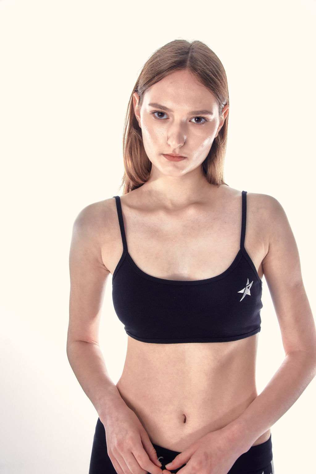 Studio Star Crop Tank - Black