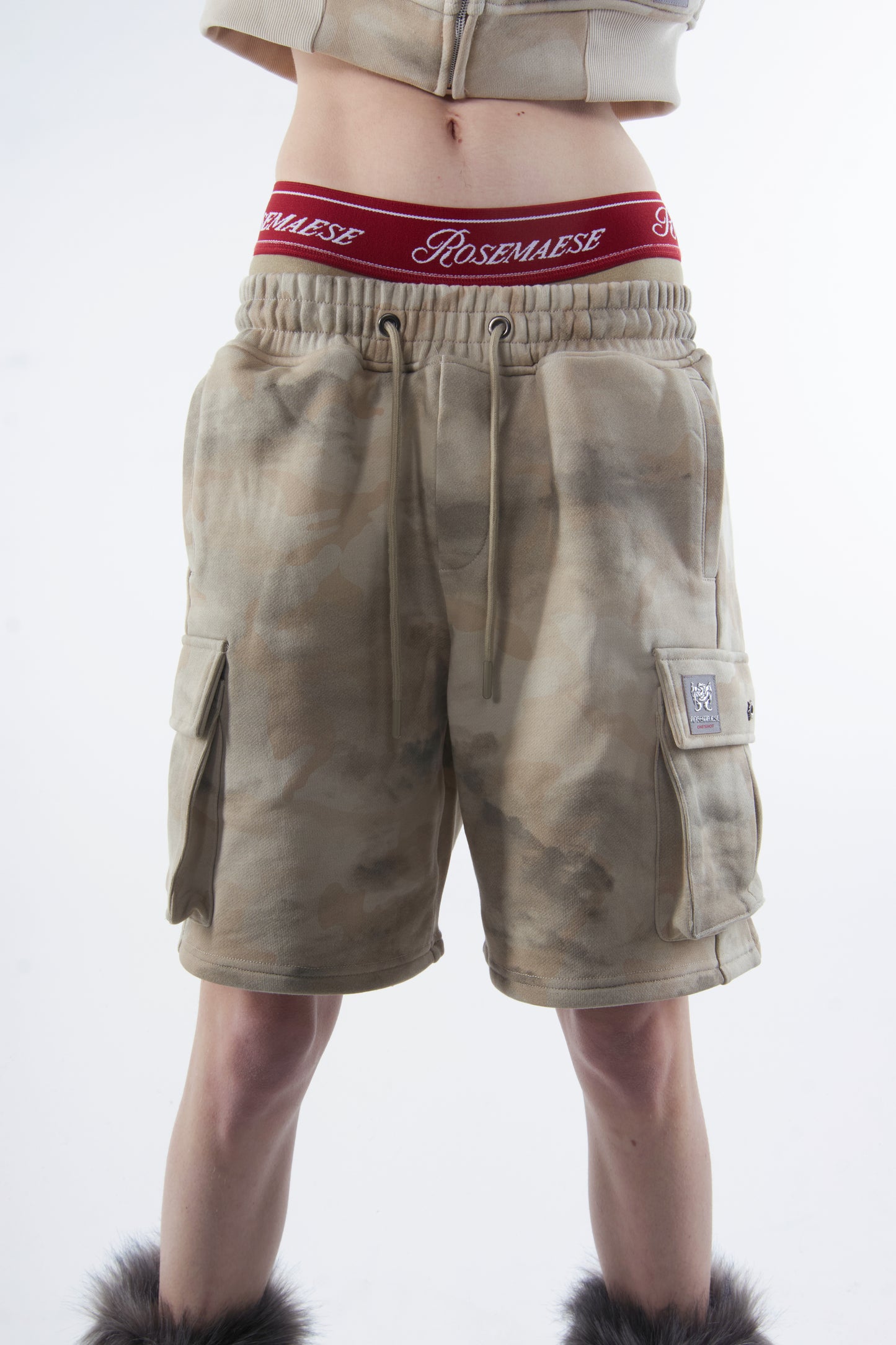 Cotton Parachute Short Pants- Light Camo