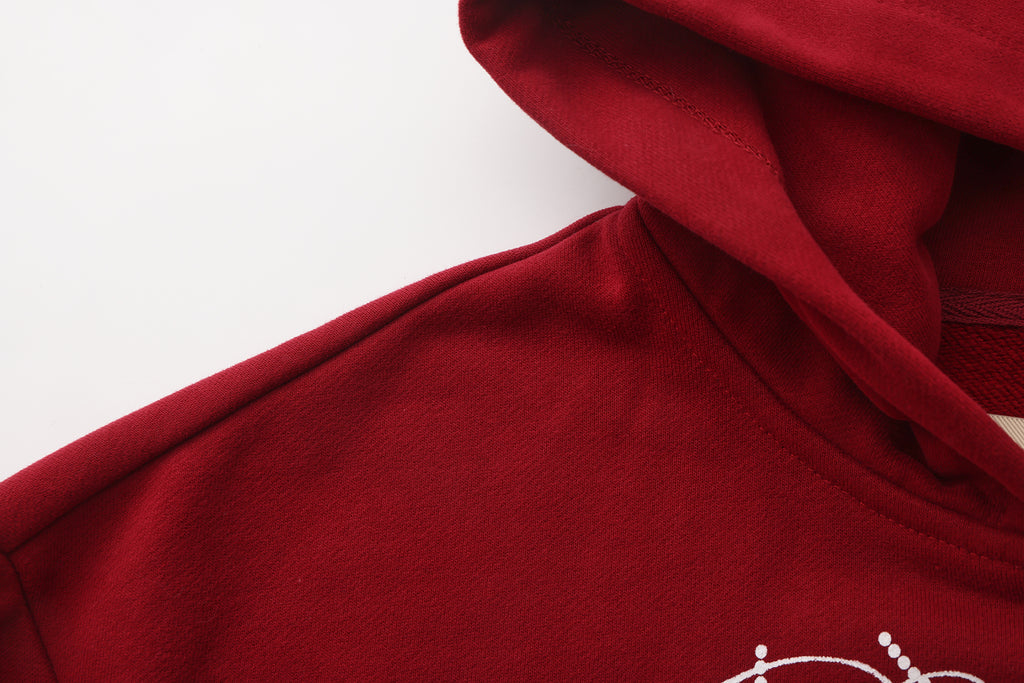 Winter Cotton Zipper Hoodie - Red
