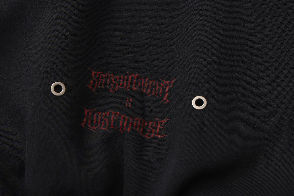Night Rose - Hoodie - Washed Black