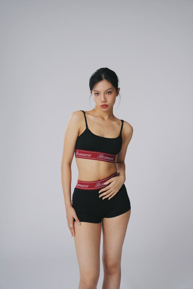 Cotton Tube Bralette Set - Black