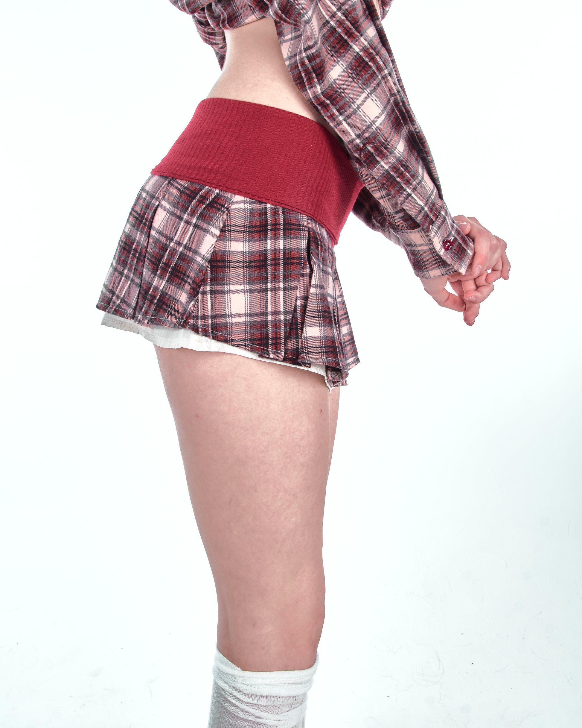 Detention Tease Plaid Mini Skirt - Red