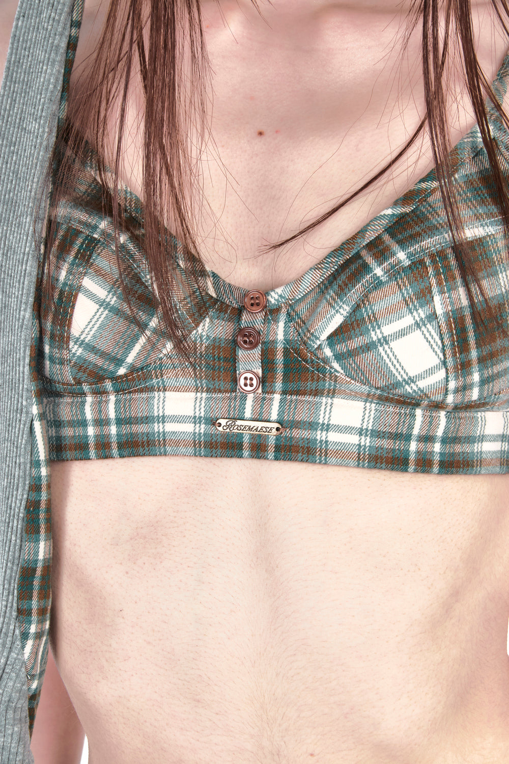 Plaided Brat Bra - Green