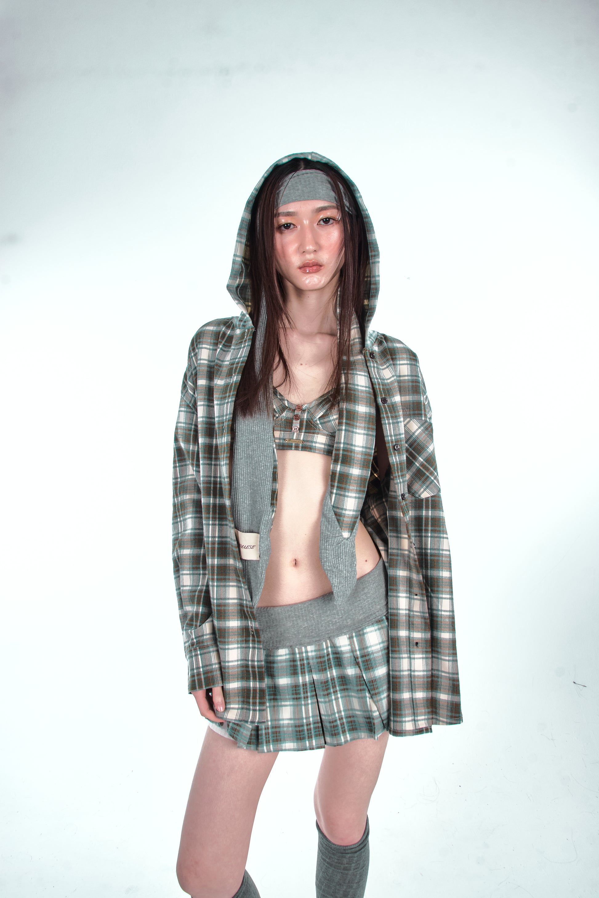 Detention Tease Plaid Mini Skirt - Green