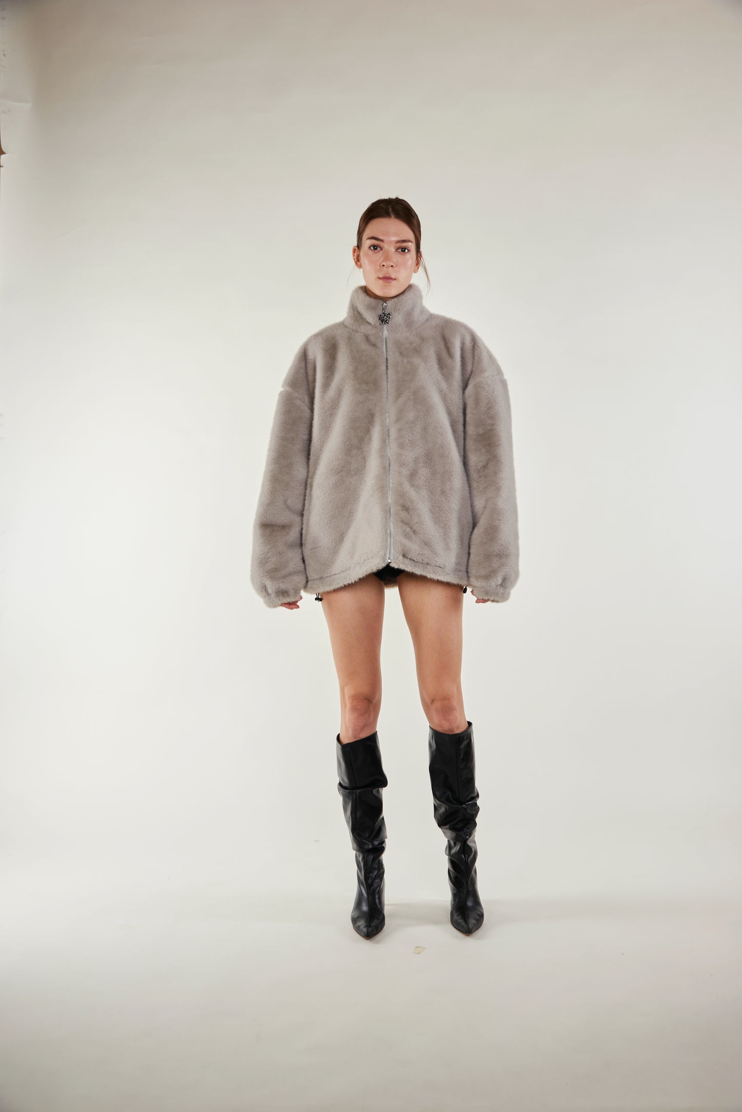 Cozy Darling Fur Coat - Grey