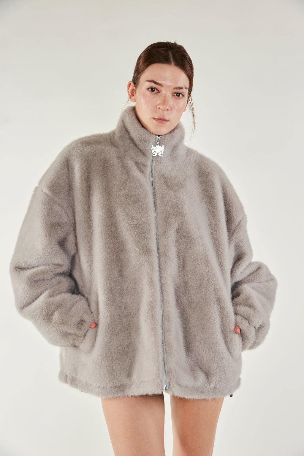 Cozy Darling Fur Coat - Grey