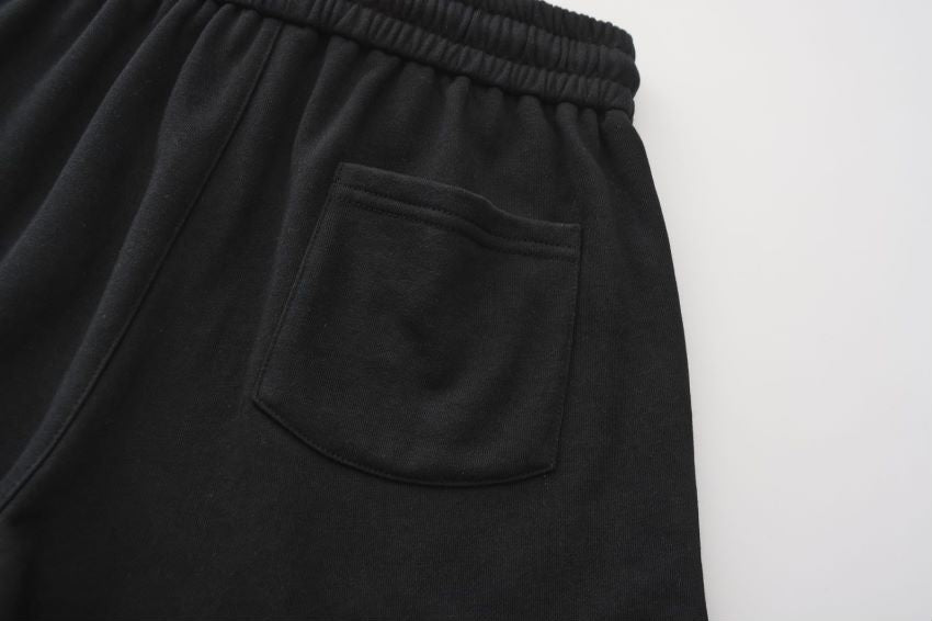 Embroidered Track Shorts - Black