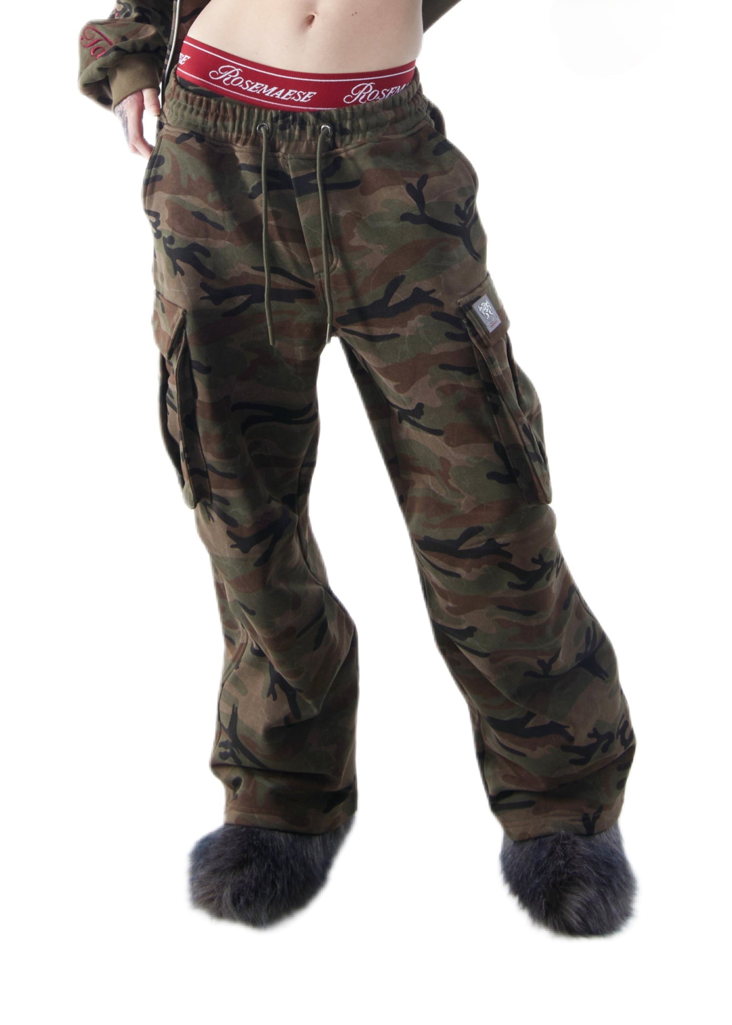 Cotton Parachute Pants - Dark Camo