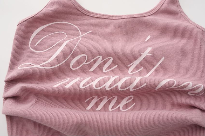 "Don't mad at me" halter neck vest - Pink