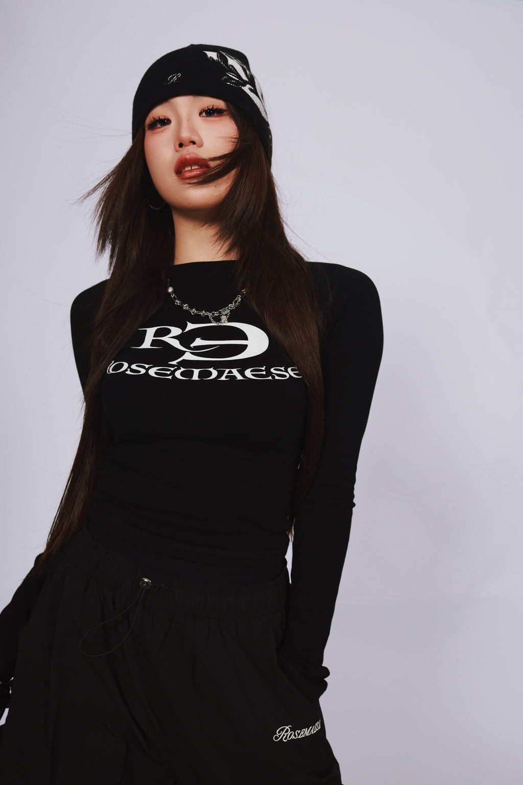 Logo Long-Sleeve Shirt - Black