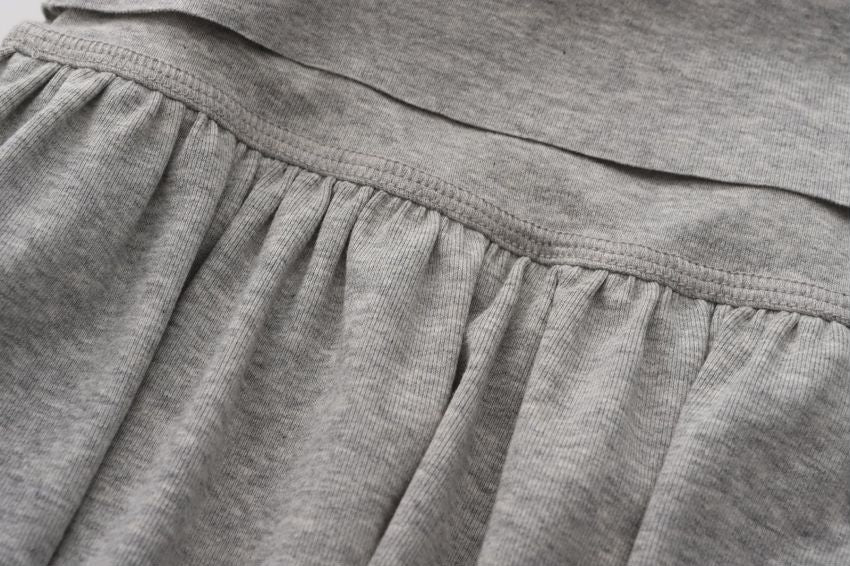 Embroidered Cake Skirt - Grey