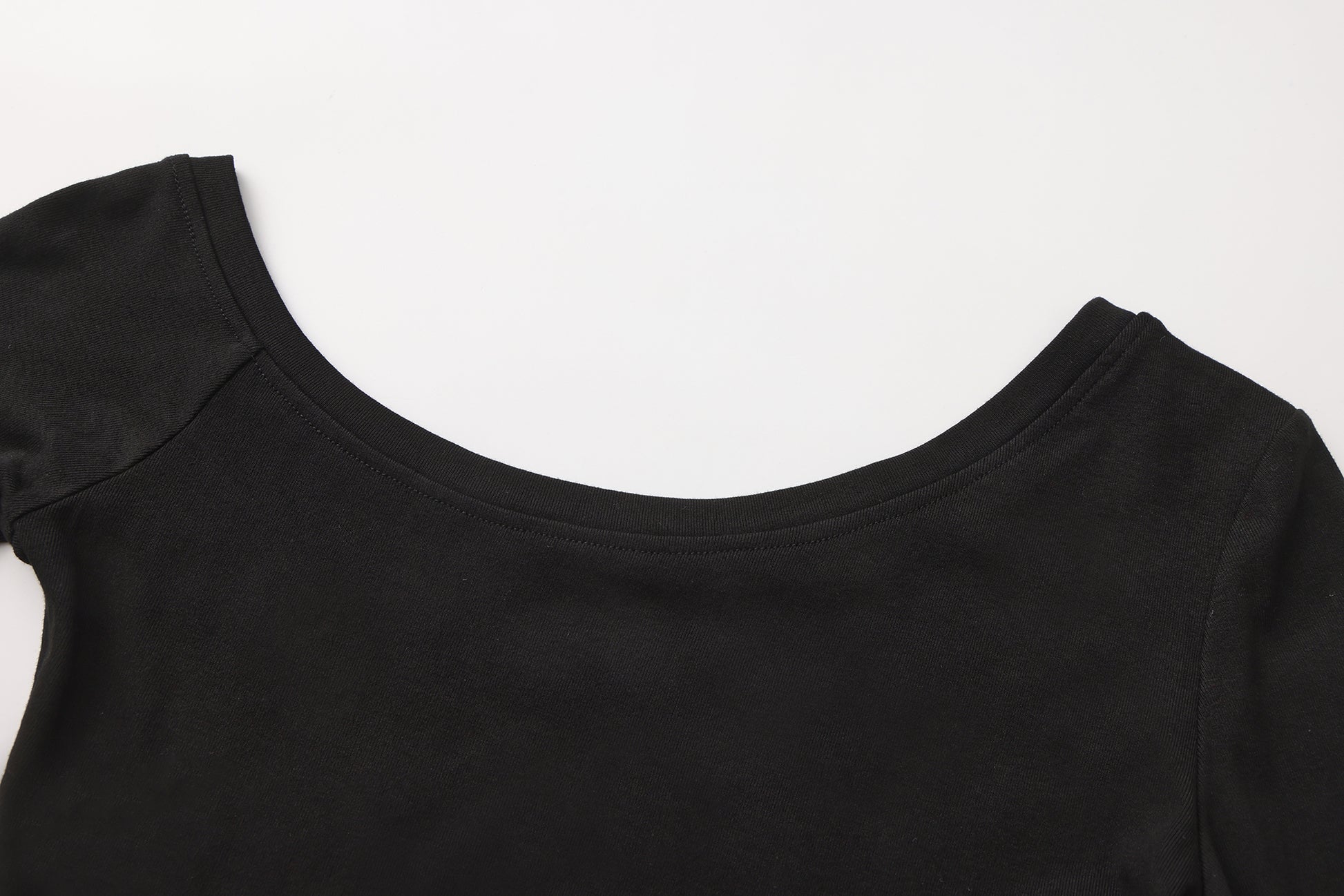 Off-shoulder Retro Long Sleeve - Black