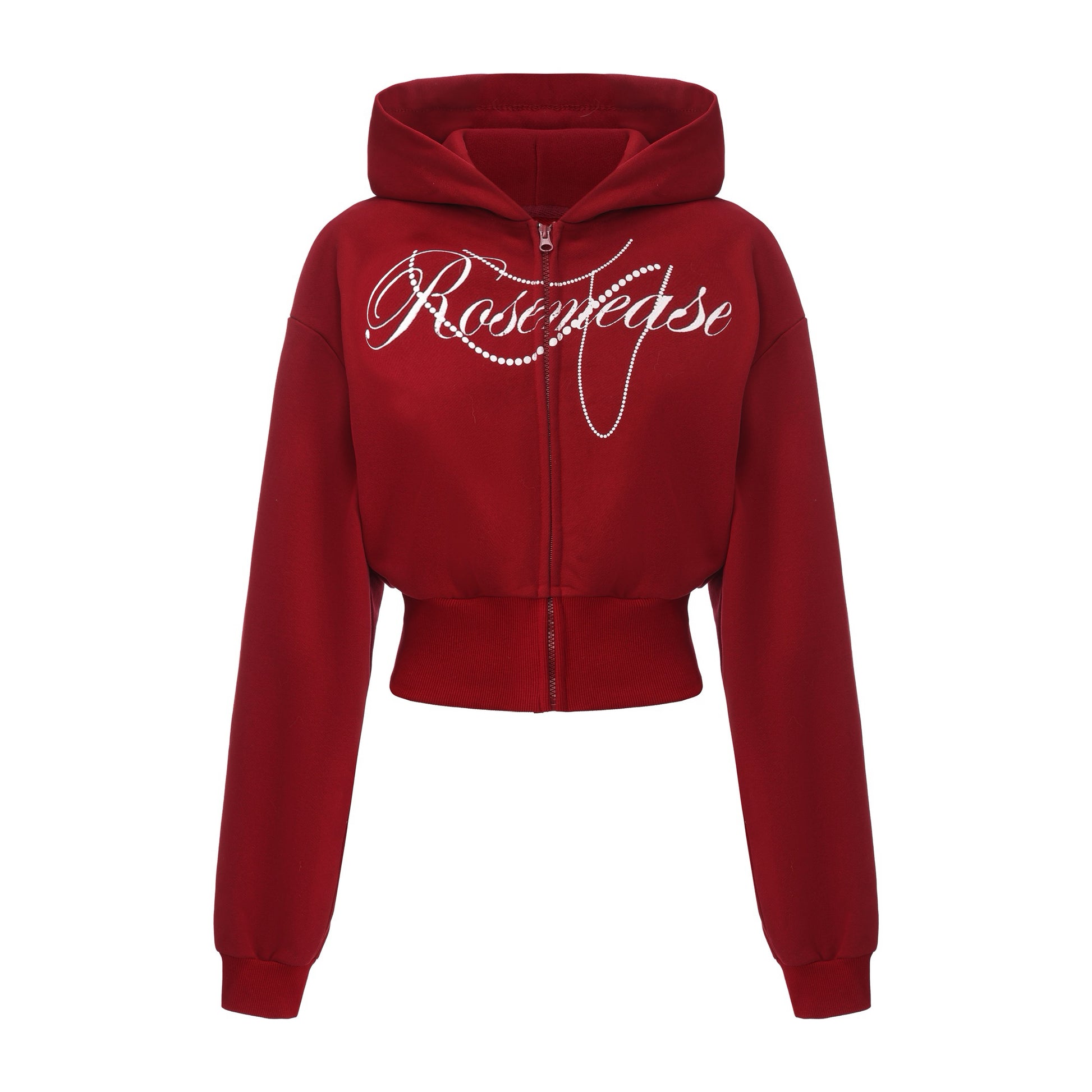 Winter Cotton Zipper Hoodie - Red